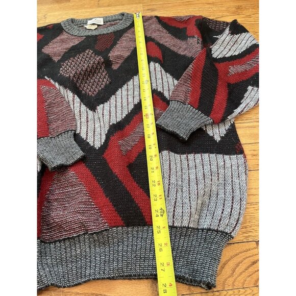 Vintage 90s Engbers Grey Sweater Pullover Size Made in Italy Size 52 30% Wool - Picture 6 of 14